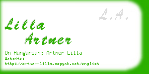 lilla artner business card